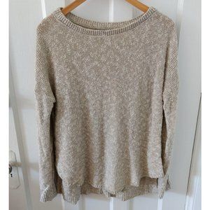 Banana Republic Petite Heather Cream Knit Sweater